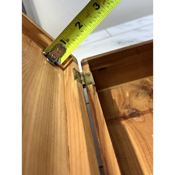 Vintage Cedar Wood Dovetail Trinket Box Boho Primitive Country Farmhouse - Picture 10 of 13